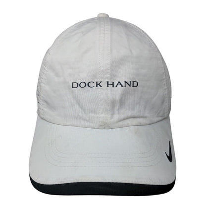 Dock Hand Strapback Hat White OSFM Adjustable Embroidered Swoosh Nike Golf