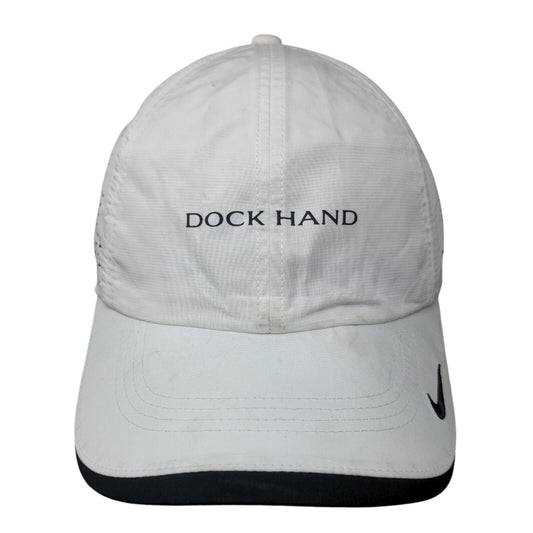 Dock Hand Strapback Hat White OSFM Adjustable Embroidered Swoosh Nike Golf