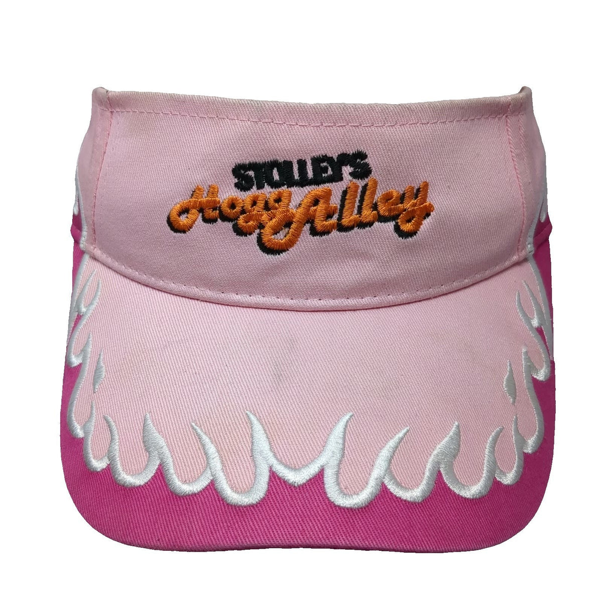 OTTO Visor Pink OSFM Stolley's Hogg Alley Flame Embroidery Cotton Hat Strapback