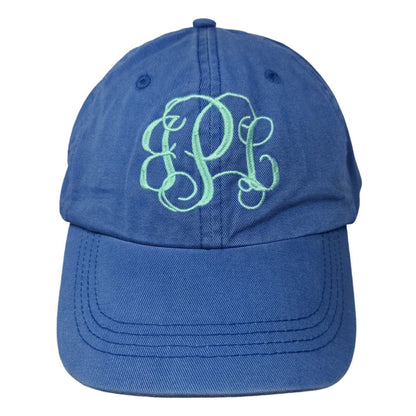 Monogram Slideback Hat Blue One Size Embroidered Adjustable 6 Panel