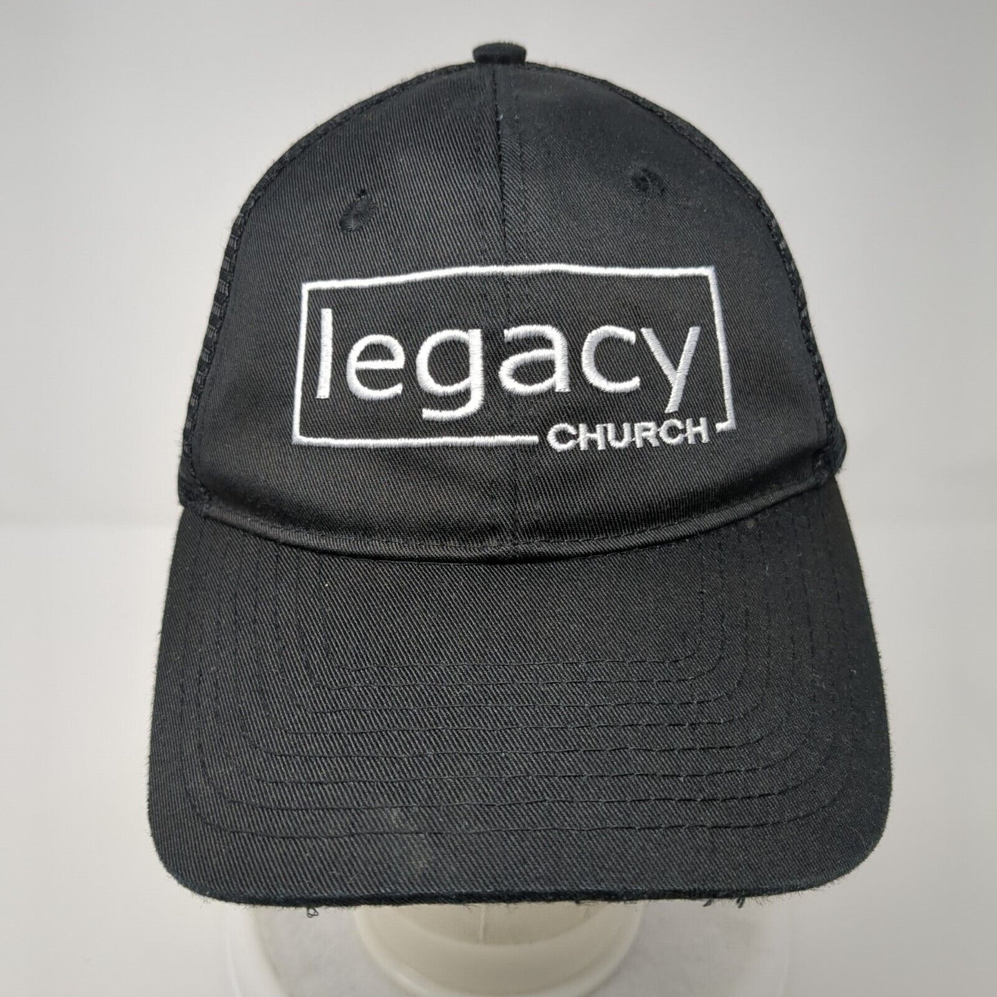 Legacy Church Snapback Mesh Back Trucker Hat Black One Size Embroidered