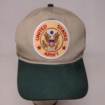 Otto Men's Snapback Hat Tan Green OSFM Embroidered United States Army Logo
