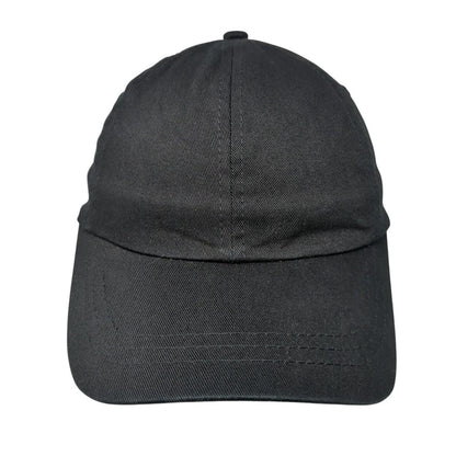 Unbranded Strapback Hat Black OSFA Adjustable Vented Holes 6 Panel Blank