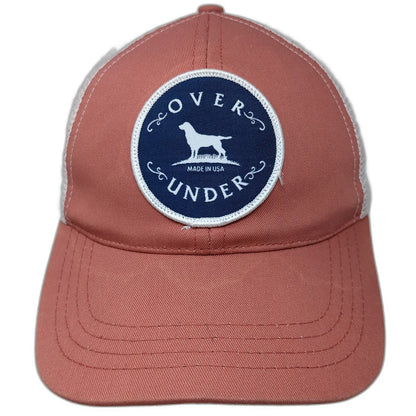 Over Under Trucker Hat Pink One Size Labrador Dog Patch Mesh Back Snapback Hat