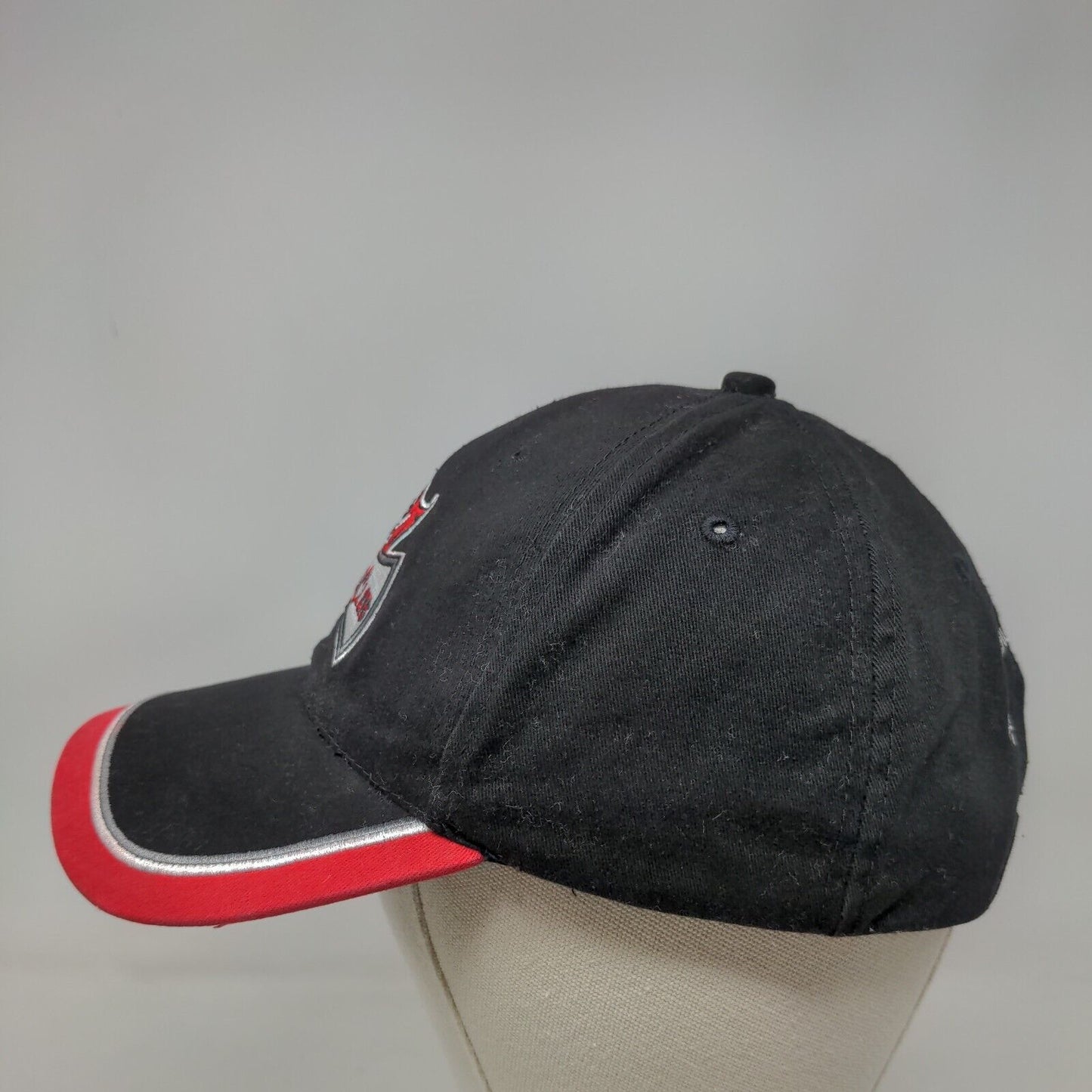 Tampa Bay Buccaneers Strapback Hat Black Red Stadium Club Logo NFL Embroidered