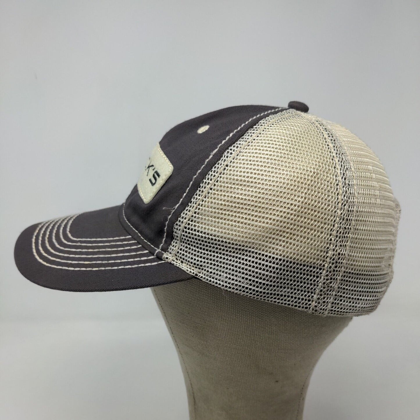 Beck's Seeds Men's Strapback Mesh Back Hat Gray Size OSFA Embroidered Logo