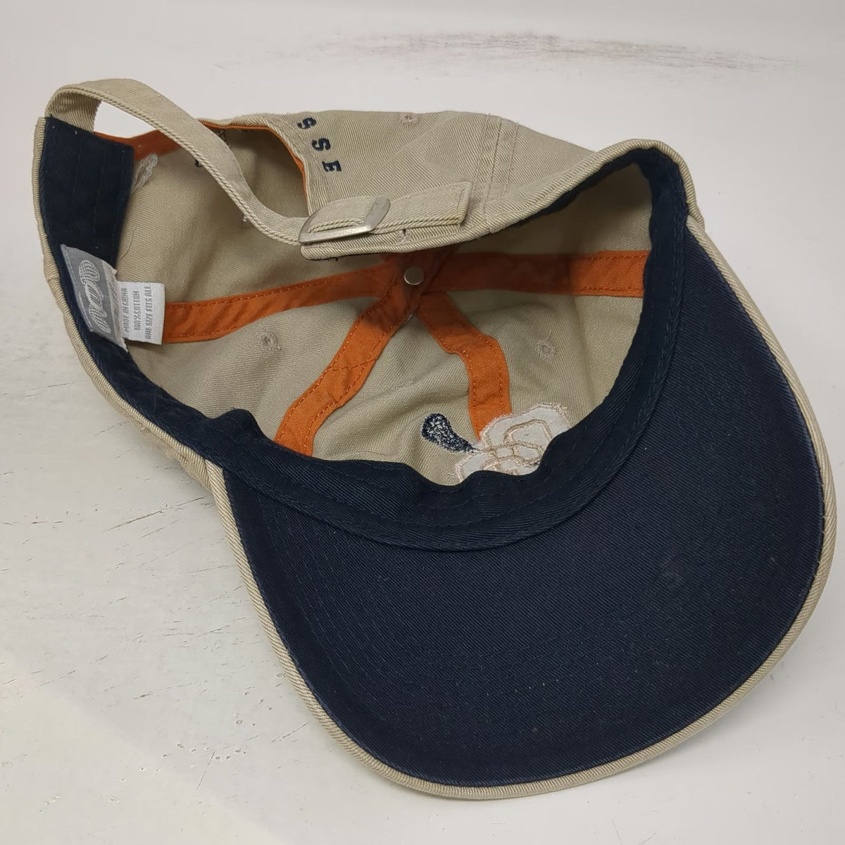 Utility Baseball Cap Beige One Size Lacrosse OS Stick Embroidered Hat Cotton