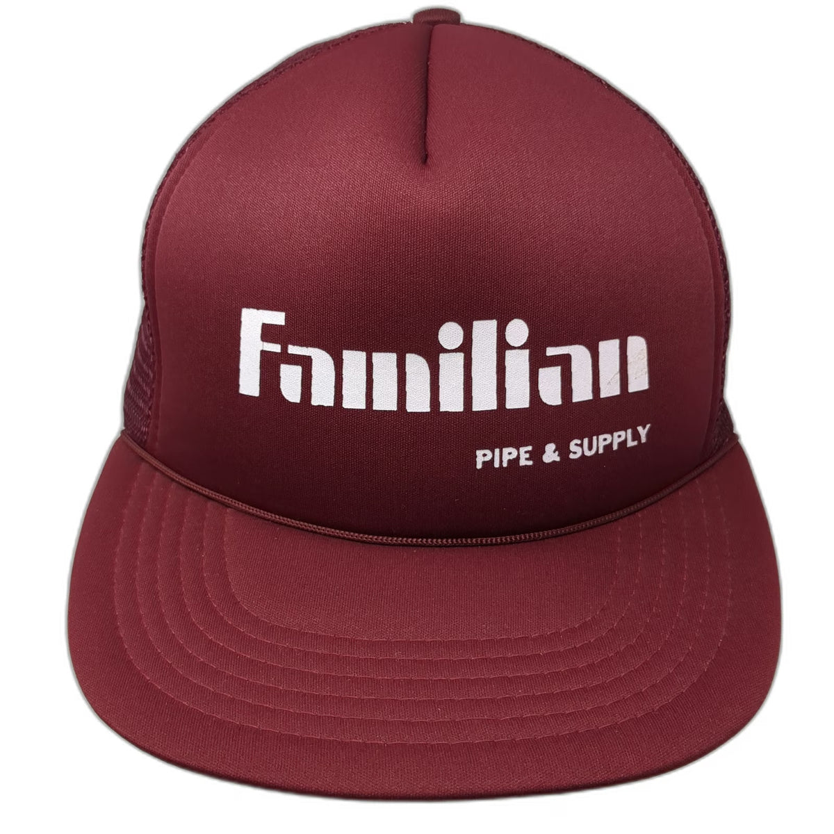 Winner Trucker Hat Red One Size Familian Pipe & Supply Mesh Rope Cord Hat