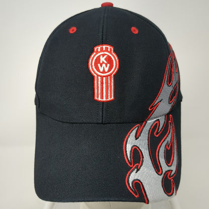 Kenworth Baseball Cap Black One Size Strapback Flame Embroidered Logo Truck Hat