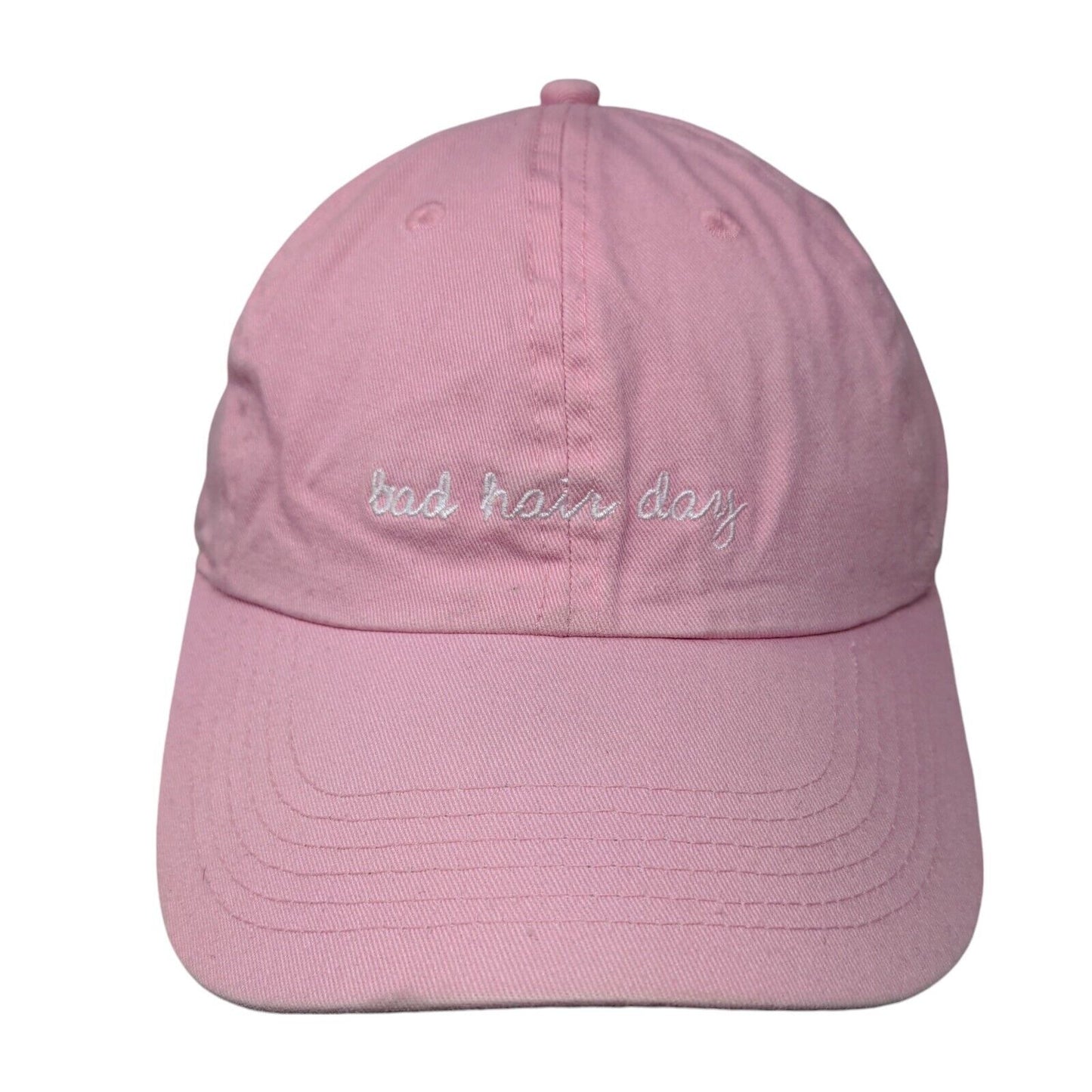 Bad Hair Day Slideback Hat Pink One Size Embroidered Adjustable