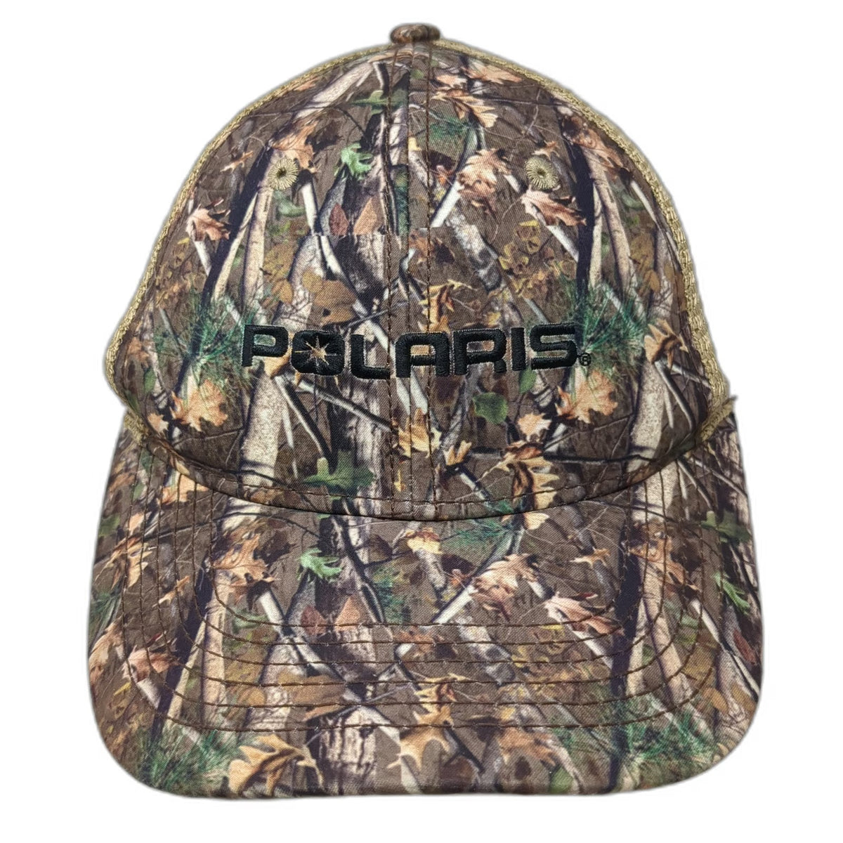Polaris Trucker Hat Brown Camouflage One Size Mesh Back Snapback