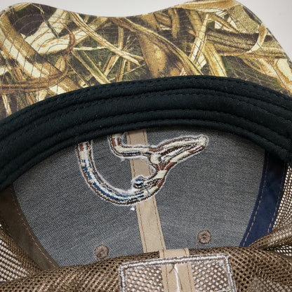 Ducks Unlimited Trucker Hat Brown Camo One Size Mesh Snapback Flag Duck Logo