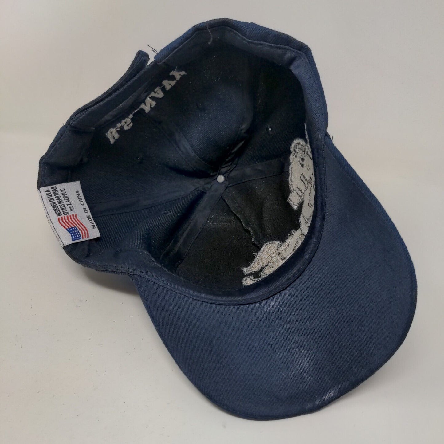 US Navy Strapback Hat Blue One Size Adjustable Embroidered Anchor 6 Panel