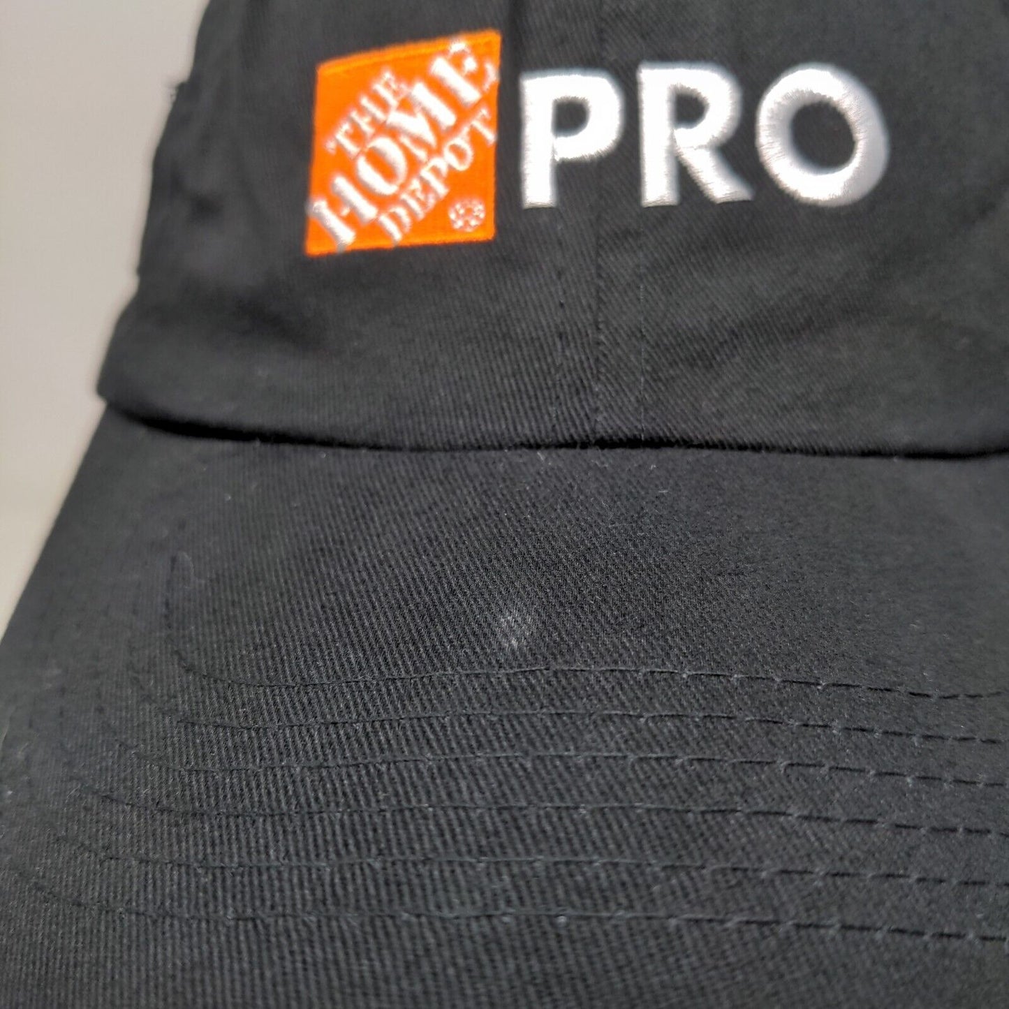 Home Depot Men's Strapback Hat Black Adjustable Embroidered Pro Logo 100% Cotton