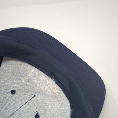 State Bank Snapback Hat Blue One Size Adjustable Embroidered Vented Holes
