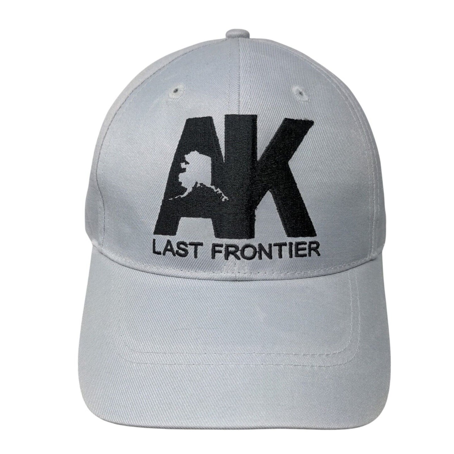 AK Last Frontier Strapback Hat Gray One Size Embroidered 6 Panel