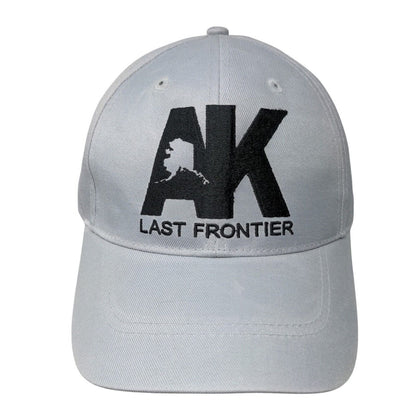 AK Last Frontier Strapback Hat Gray One Size Embroidered 6 Panel
