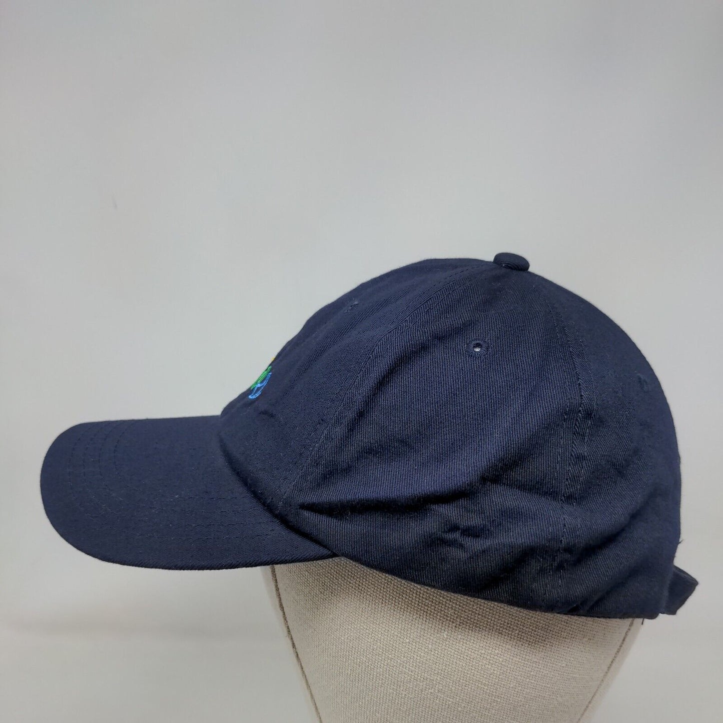 Adios Slideback Hat Blue One Size Embroidered Rainbow Lettering 6 Panel