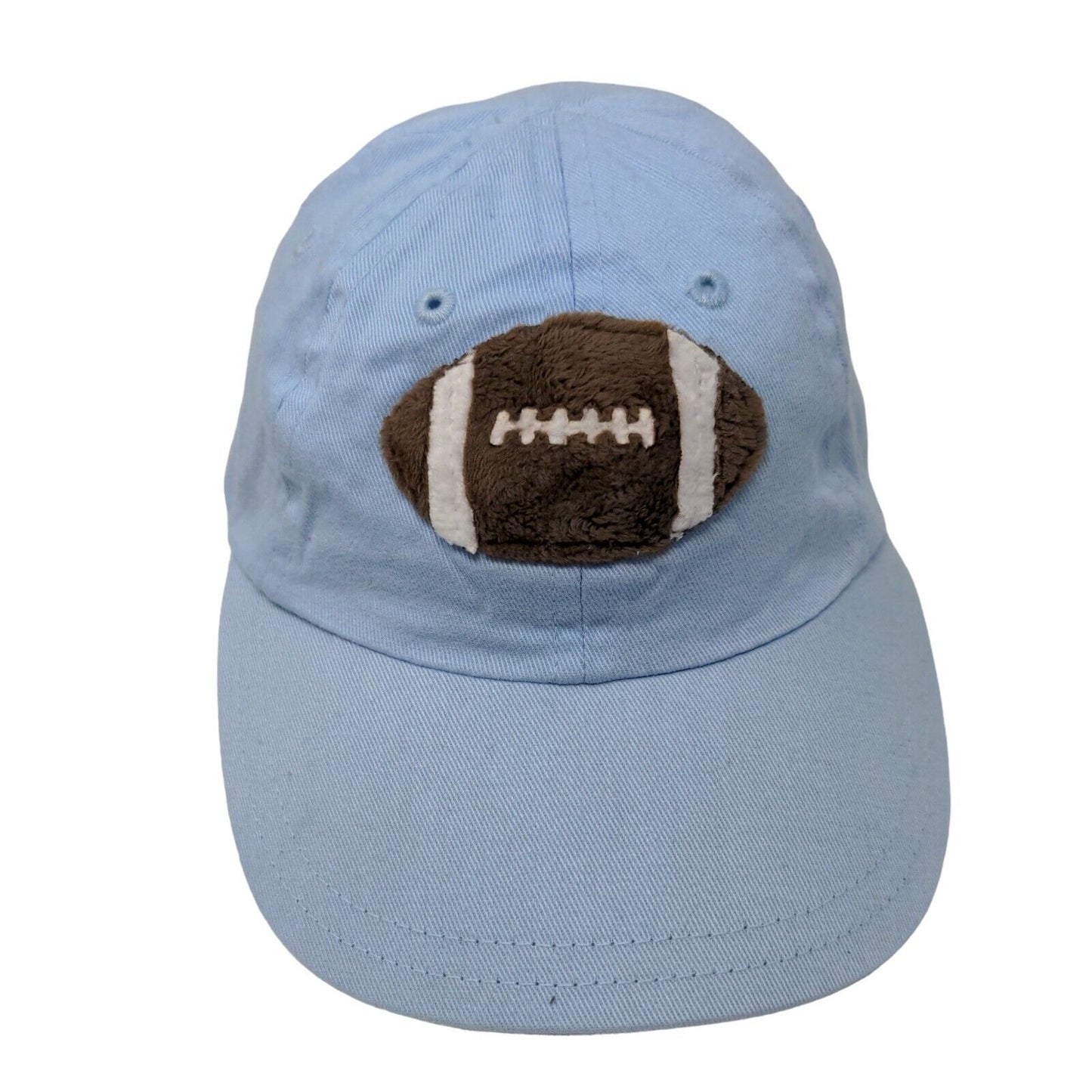 Football Infant Strapback Hat Blue One Size Adjustbale Embroidered Holes 6 Panel