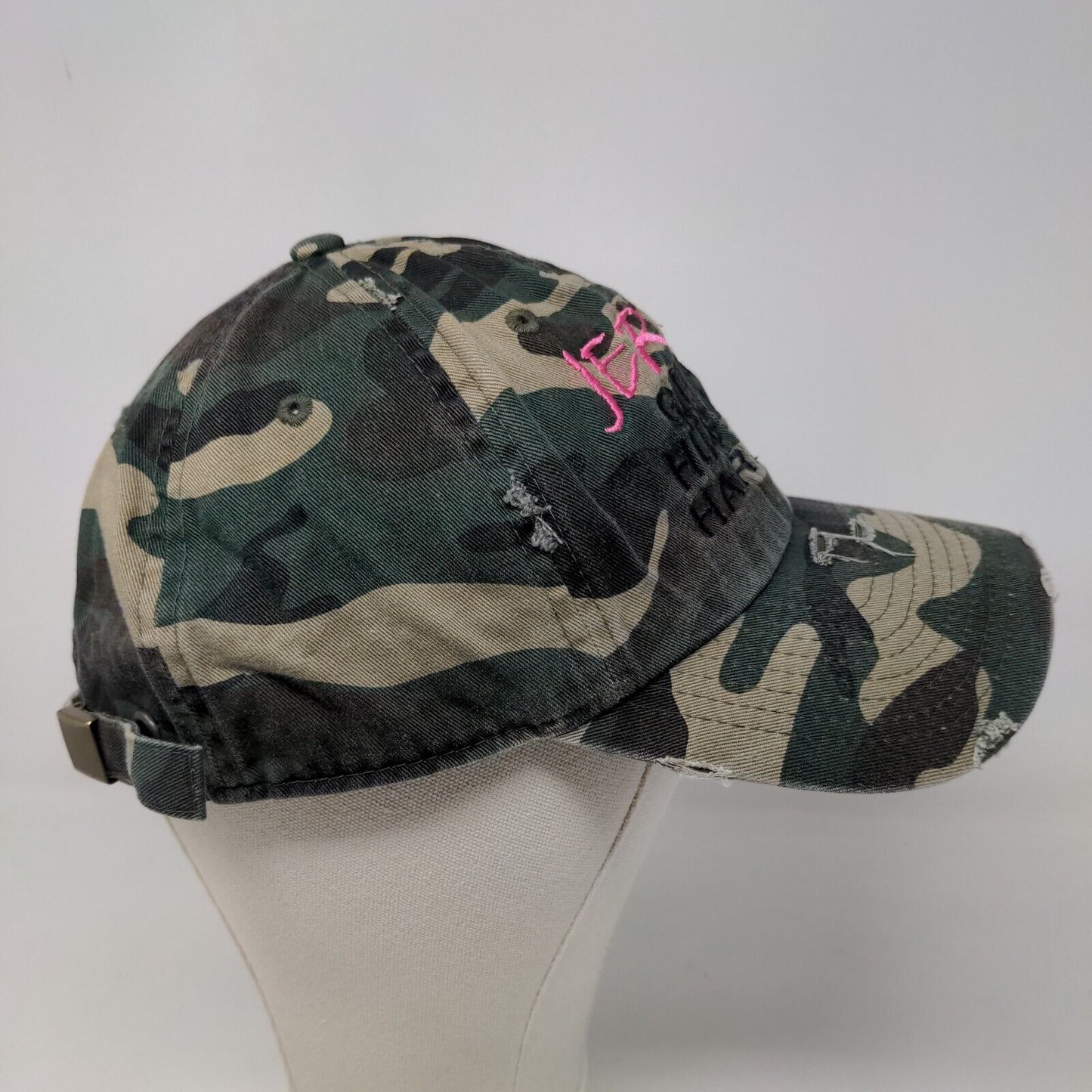 KB Ethos Women's Slideback Camo Hat Jersey Girls Hustle Harder Embroidered Logo