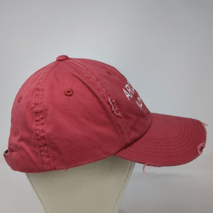 District Arizona Alpha Chi Distressed Baseball Cap Red One Size Strapback Hat