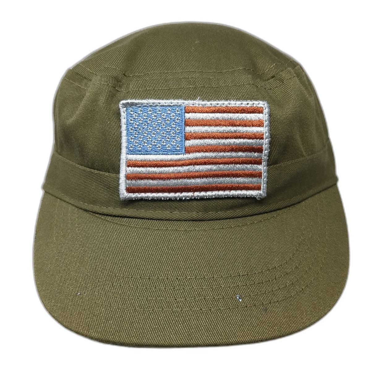 Teetot & Co. Army Cap Green One Size American Flag Patch Polyester Strapback Hat
