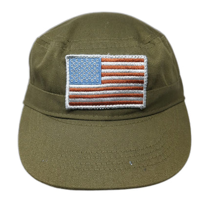 Teetot & Co. Army Cap Green One Size American Flag Patch Polyester Strapback Hat