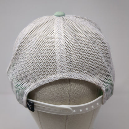 PUMA Snapback Trucker Hat Green One Size Adjustable Striped Mesh Back