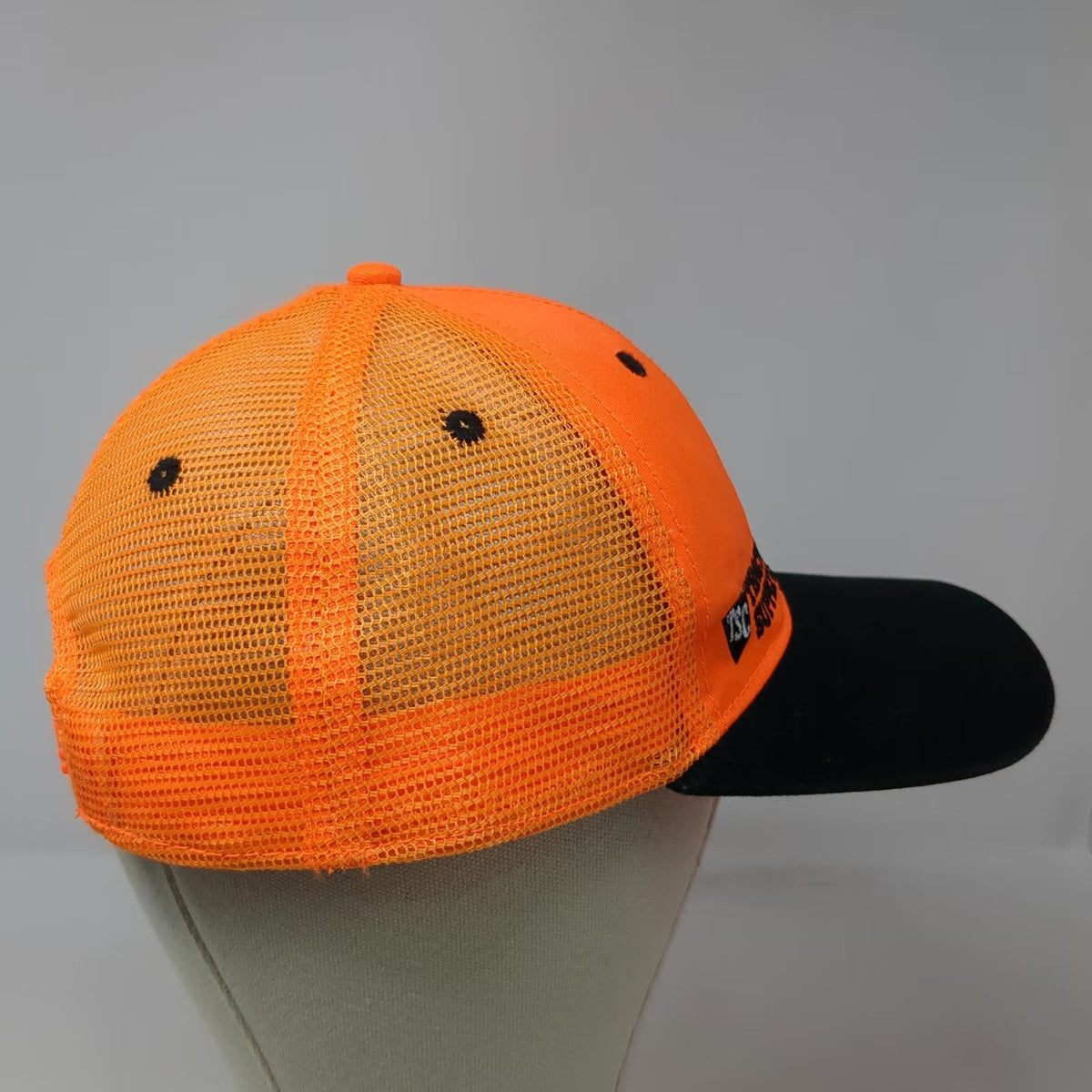 Tractor Supply Co Trucker Hat Orange Black One Size Snapback Mesh Logo Work Hat