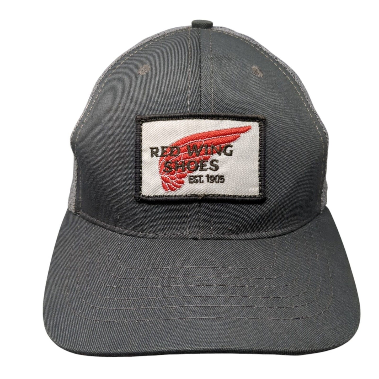 Red Wing Shoes Est 1905 Snapback Trucker Hat Gray One Size Adjustable Mesh Back
