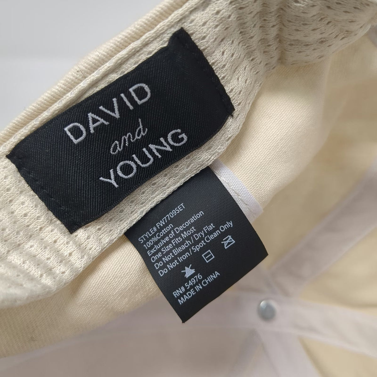 David and Young 5 Panel Hat Beige Blue One Size Mama Lemon Fruit Snapback