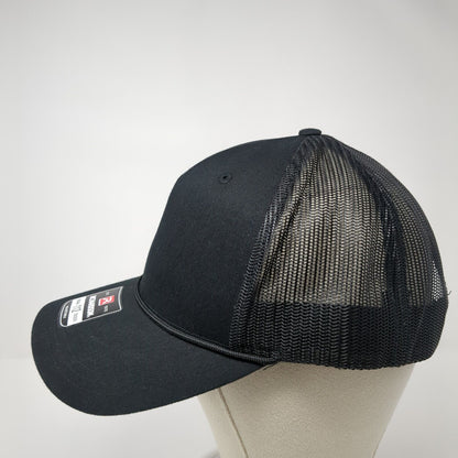 Richardson Snapback Trucker Hat Black One Size Adjustable Mesh Back Rope Blank