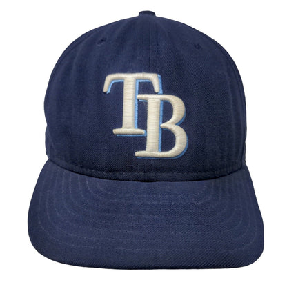 New Era Men's Fitted 59Fifty Hat Blue 7 3/8 Tampa Bay Rays Embroidered Logo