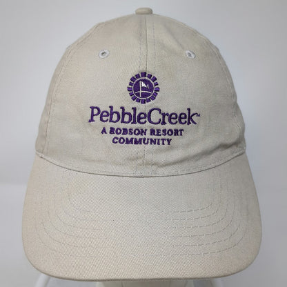 Apollo Baseball Cap Beige Purple One Size PebbleCreek Robson Resort Golf Hat