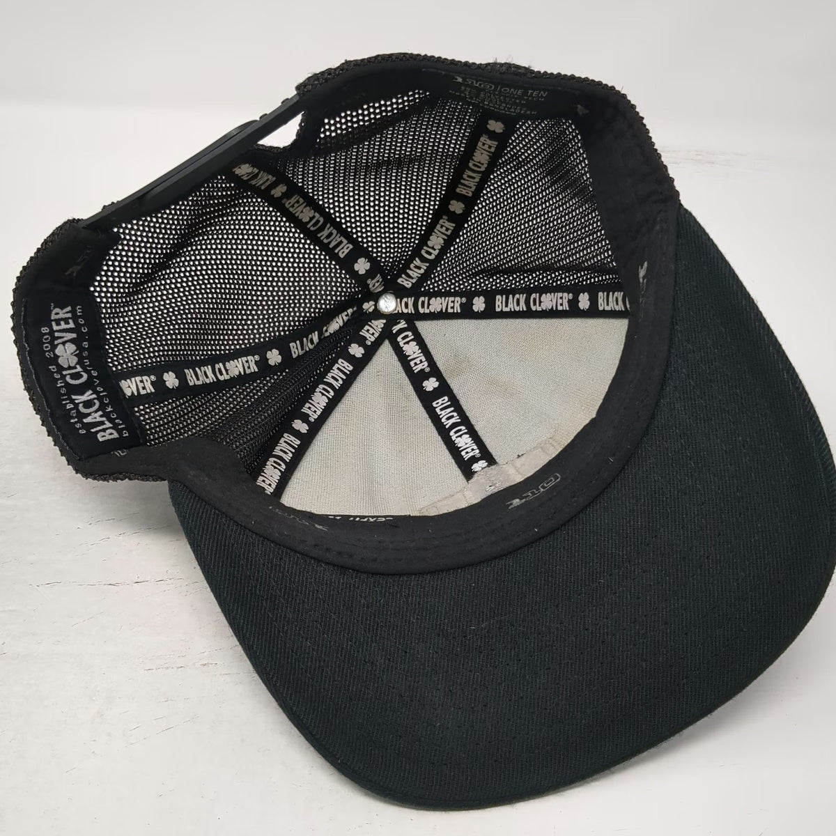 Black Clover Trucker Hat One Size Snapback BC Live Lucky American Flag Patch 110