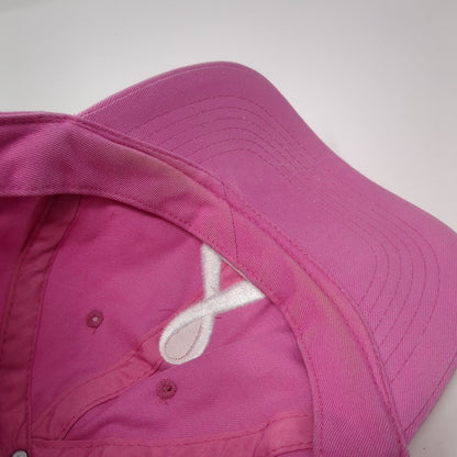 White Ribbon Slideback Hat Pink One Size Adjustable American Crown
