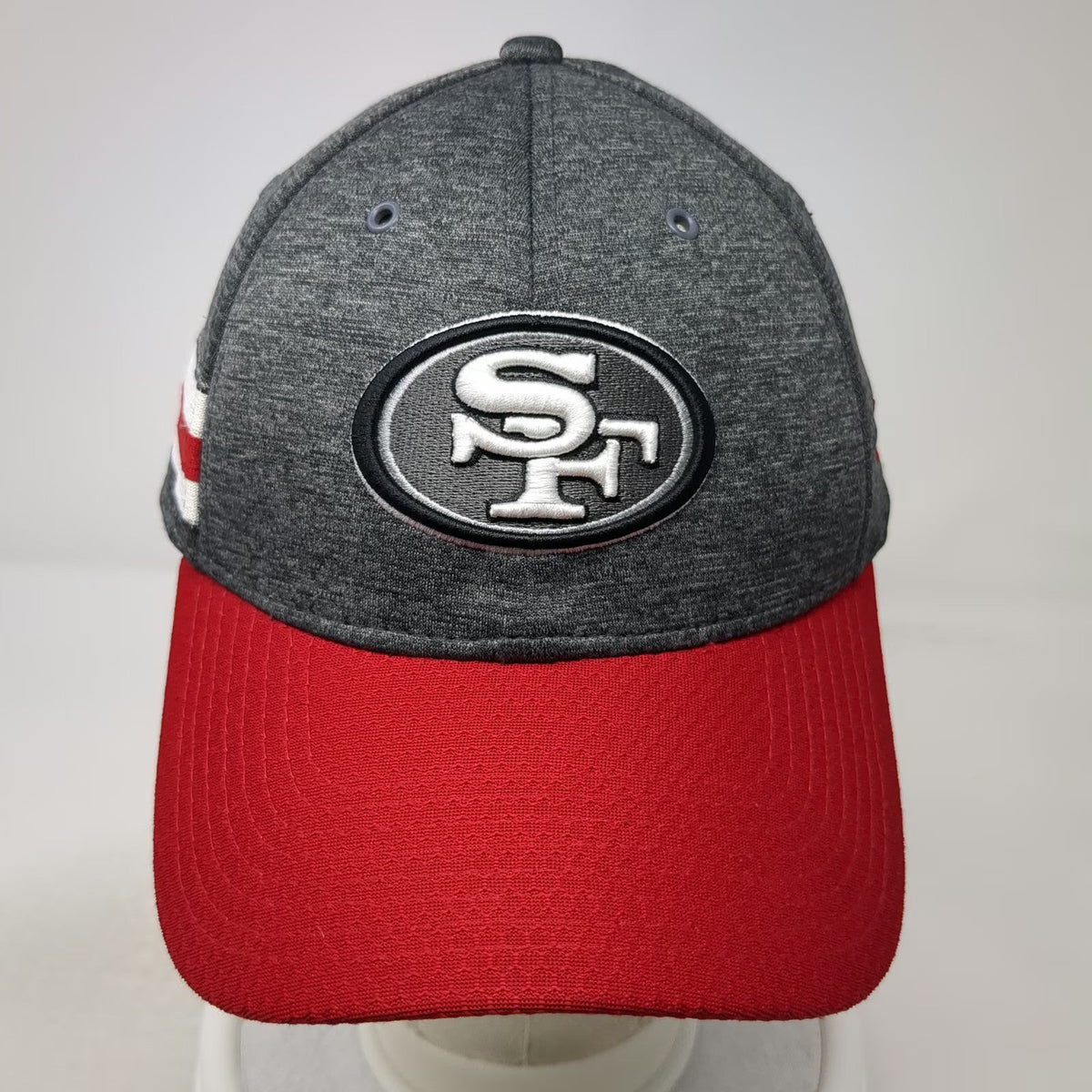 New Era 39THIRTY Baseball Cap Gray Red M San Francisco 49ers NFL Stretch Hat