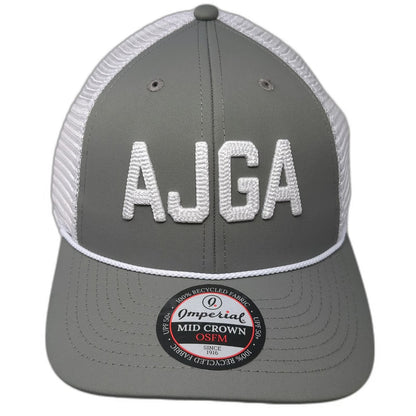 Imperial AJGA Gray Trucker Hat One Size Mesh Back Rope Recycled Fabric 3D Logo