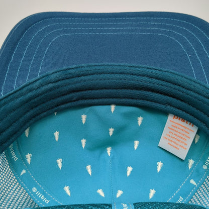 Pistil Trucker Hat Blue Beige One Size Geometric Bear Patch Mesh Snapback Art
