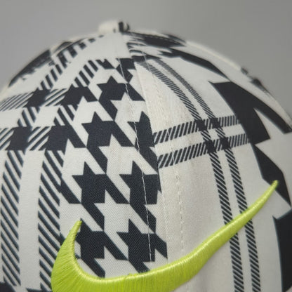 Nike Baseball Cap White One Size Pinehurst Golf Houndstooth Dri-FIT Swoosh Hat