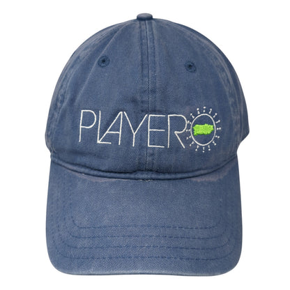 Player Slideback Baseball Cap Blue One Size Adjustable Embroidered Denim