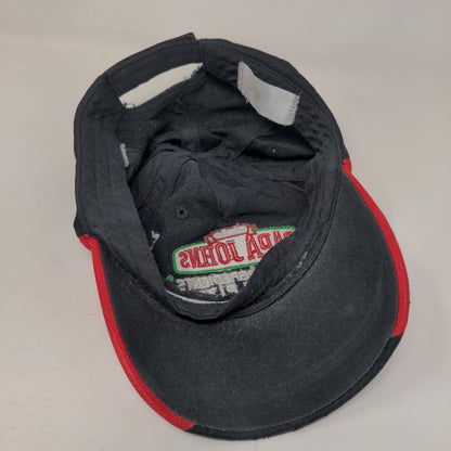 Papa John's Pizza Strapback Hat Black One Size Embroidered Adjustable