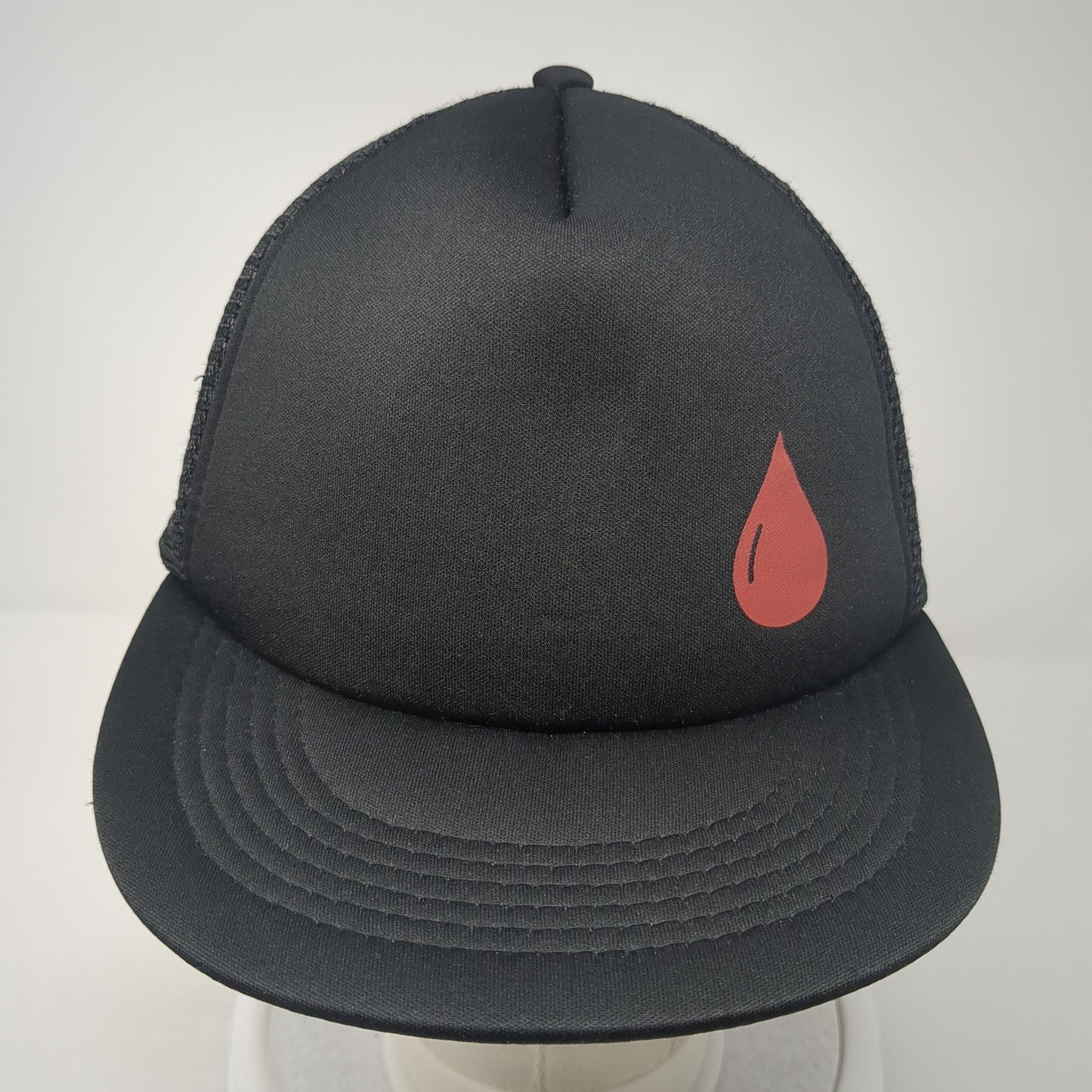 Blood Drop Logo Snapback Mesh Back Trucker Hat Black One Size Hit Wear