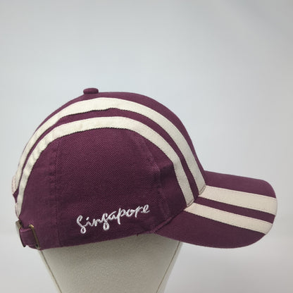 Singapore Merlion Slideback Hat Red One Size Adjustable Embroidered