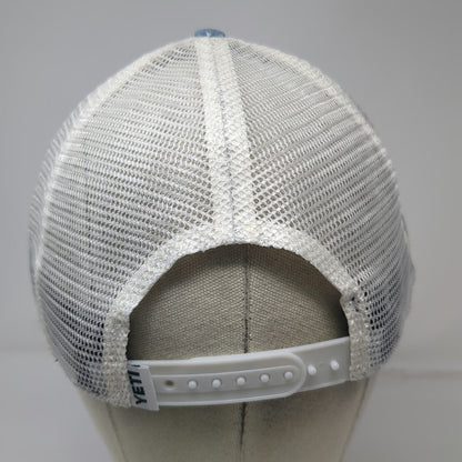 YETI Trucker Hat Blue One Size Built For The Wild Mesh Snapback Patch Green Brim