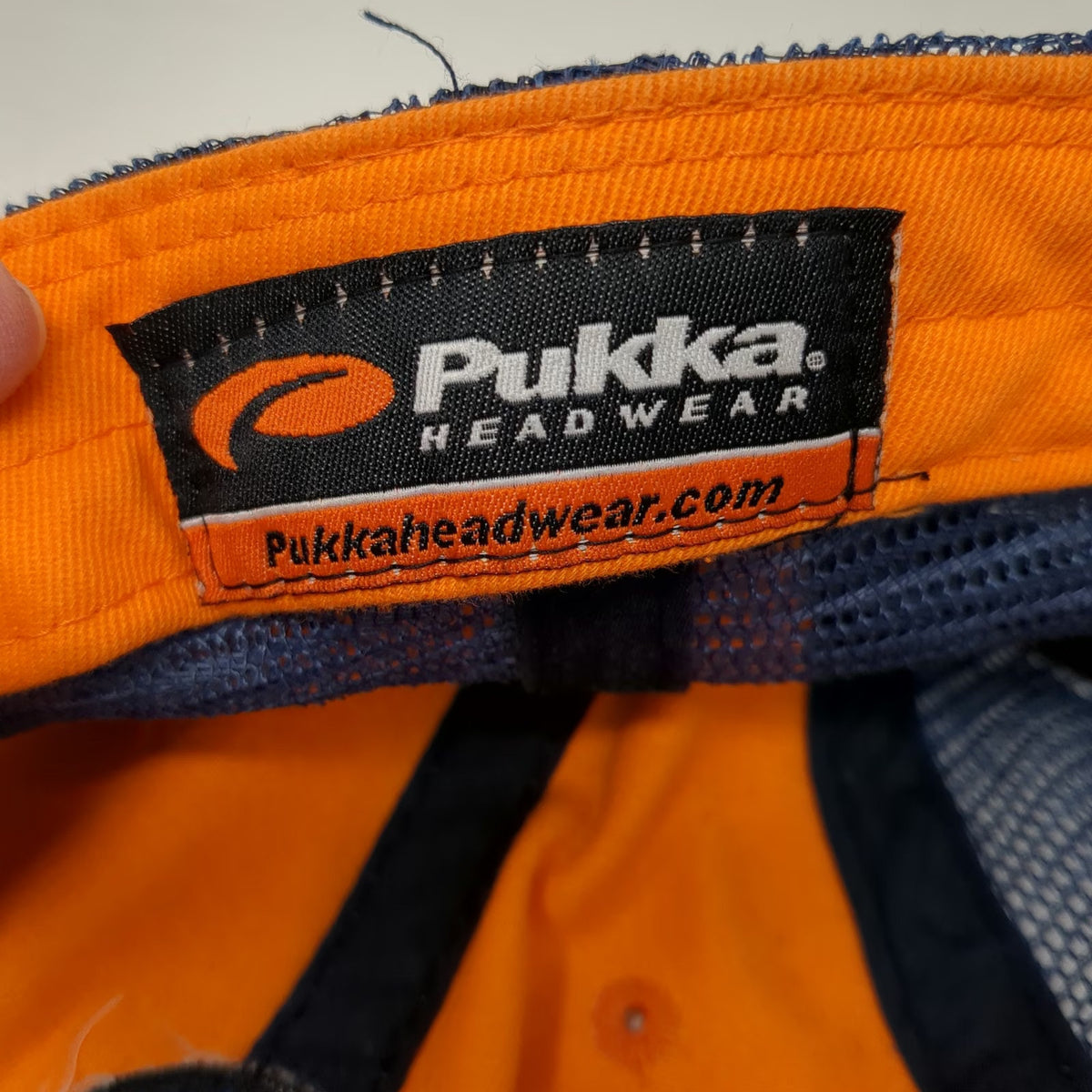 Pukka Baseball Cap Orange Blue One Size Big Sky Montana Trucker Mesh US Flag Hat