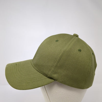 Unbranded Strapback Hat Green One Size Adjustable Vented Holes 6 Panel Blank