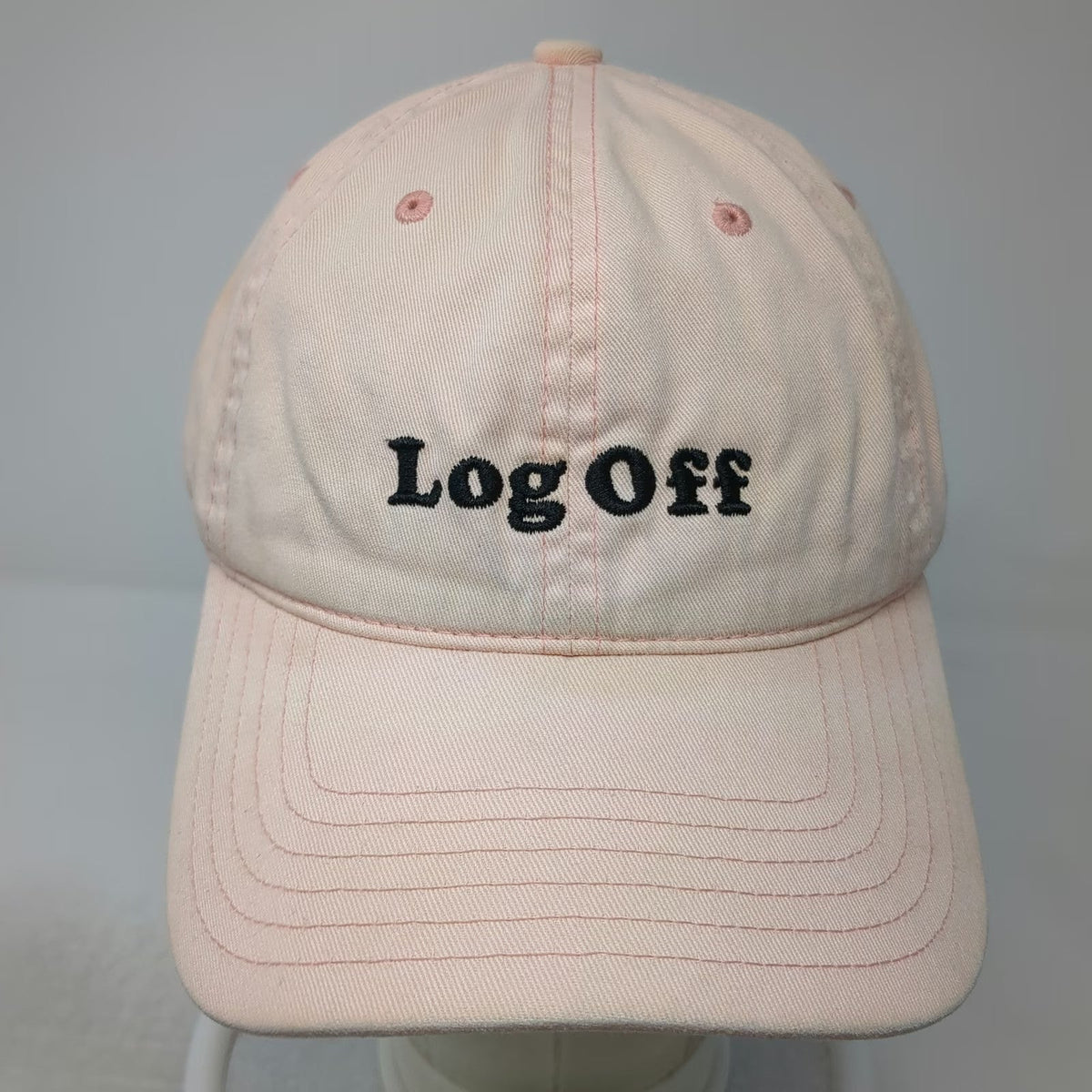 Aeropostale Baseball Cap Pink One Size Log Off Embroidered Cotton Slideback Hat
