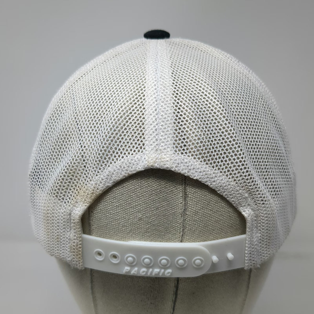 Pacific Headwear Trucker Hat Black White One Size Mesh Back Snapback Rope Patch