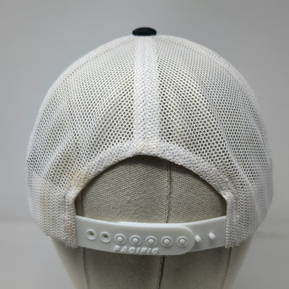 Pacific Headwear Trucker Hat Black White One Size Mesh Back Snapback Rope Patch